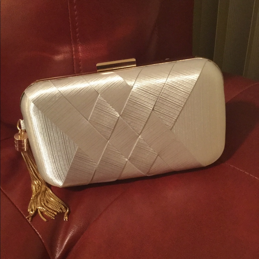 Off white and gold purse